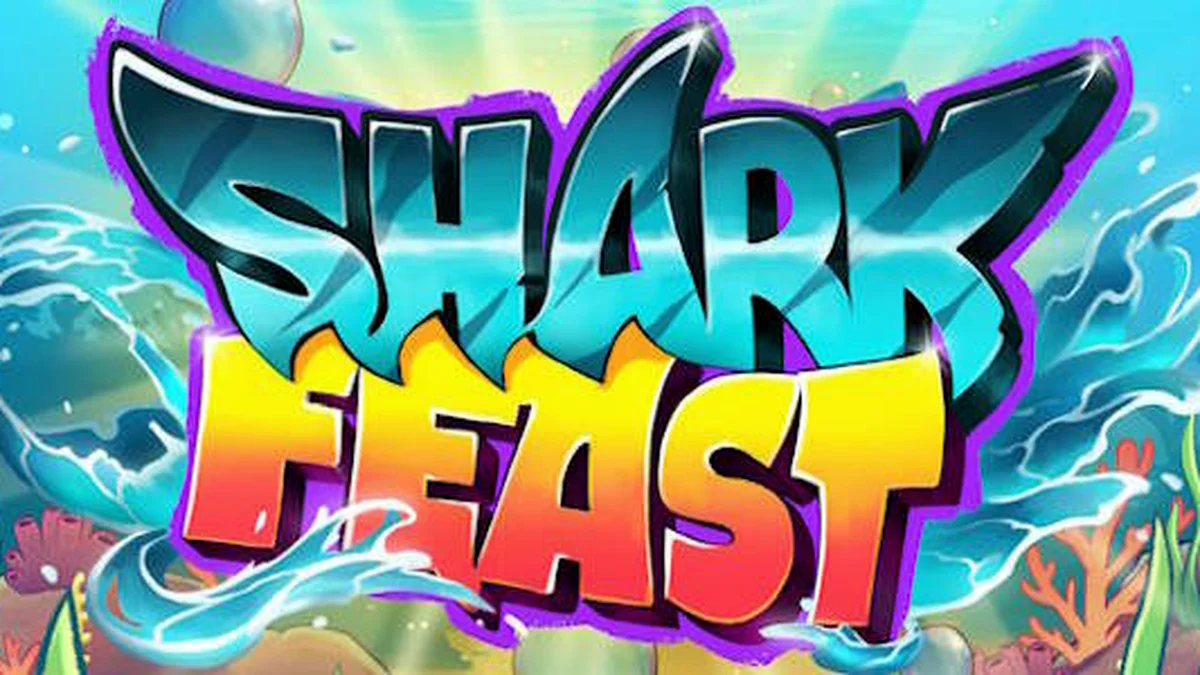 Visual meriah dari slot Shark Feast dengan tema bawah laut neon